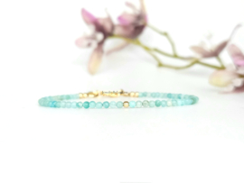 Amazonite beaded bracelet, 14k goldfilled - 925 sterling silver