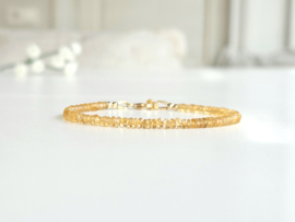 Citrine gemstone beaded bracelet, available 14k goldfilled - 925 sterling silver