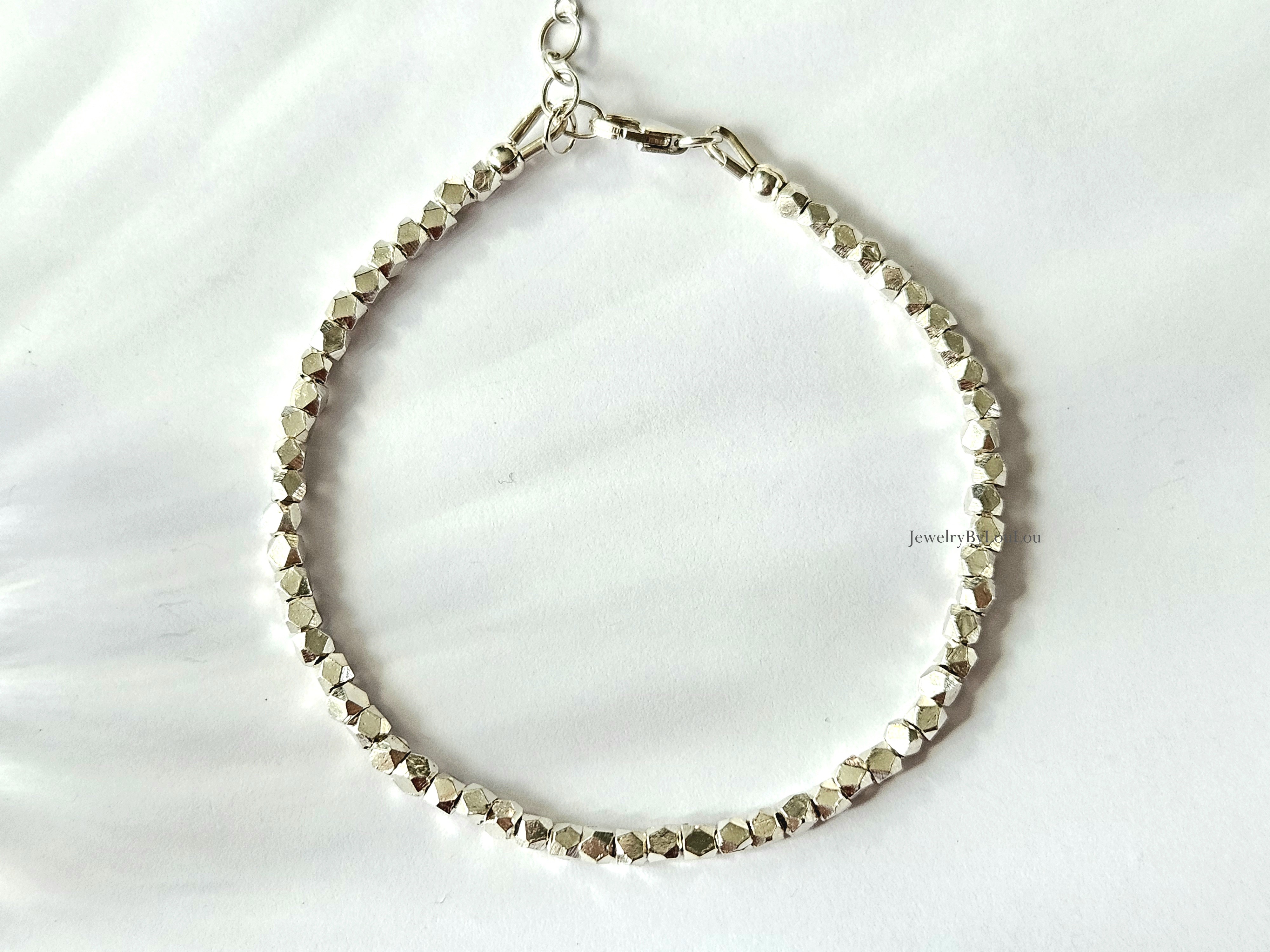 Zilveren Hill Tribe kralen armband  925 sterling zilver, leverbaar met sluiting - elastiek