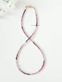 Spinel beaded necklace, 14k goldfilled - 925 sterling silver