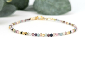 Tourmaline birthstone bracelet October, 14k goldfilled & 925 sterling silver