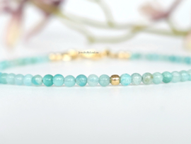 Amazonite beaded bracelet, 14k goldfilled - 925 sterling silver