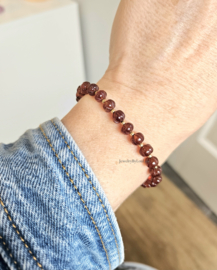 Granaat kralen armband  14k goldfilled 925 sterling zilver