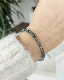 Mos Aquamarijn edelstenen kralen armband, leverbaar 14k goldfilled - 925 sterling zilver