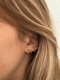 Black onyx stud earrings  14k goldfilled & 925 sterling silver
