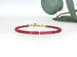 Roze spinel armband     925 sterling zilver   -   14k goldfilled