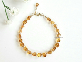 Madeira Citrien edelstenen kralen armband, leverbaar 14k goldfilled - 925 sterling zilver
