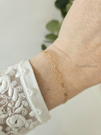 Paperclip schakel armband                14k goldfilled & 925 sterling zilver