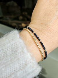 Sapphire bracelet dark blue, 14k goldfilled
