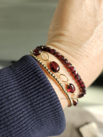 Mozambique garnet beaded bracelet 14k gold-filled 925 sterling silver