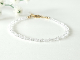 Herkimer diamanten kralen armband, leverbaar 14k goldfilled - 925 sterling zilver