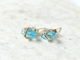 Neon Apatiet studs oorbellen  14k goldfilled & 925 sterling zilver