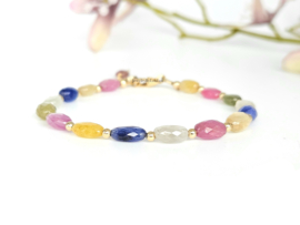 Multi Sapphire bead bracelet, available in 14k gold filled - 925 sterling silver