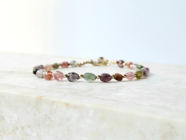 Multi Spinel armband   925 sterling zilver - 14k goldfilled