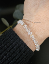 Herkimer diamond bracelet in AAA qualaity, 14k goldfilled & 925 sterling silver