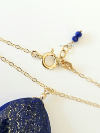 Ketting met Lapis Lazuli hanger, 14k goldfilled 925 sterling zilver