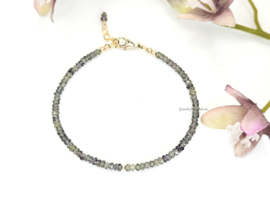Groene Saffier armband,  14k goldfilled - 925 sterling zilver