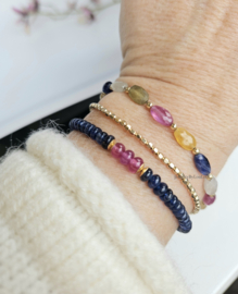 Multi Sapphire bead bracelet, available in 14k gold filled - 925 sterling silver