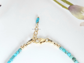 Arizona Turquoise gemstone beaded bracelet, available 14k goldfilled - 925 sterling silver