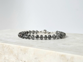 Tourmaline quartz beaded bracelet, 14k goldfilled & 925 sterling silver