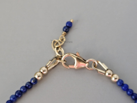 Lapis Lazuli  kralen armband, leverbaar 14k goldfilled - 925 sterling zilver