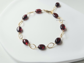 Mozambique garnet bracelet 14k gold-filled 925 sterling silver