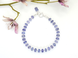 Tanzanite beaded bracelet 14k goldfilled - 925 sterling silver