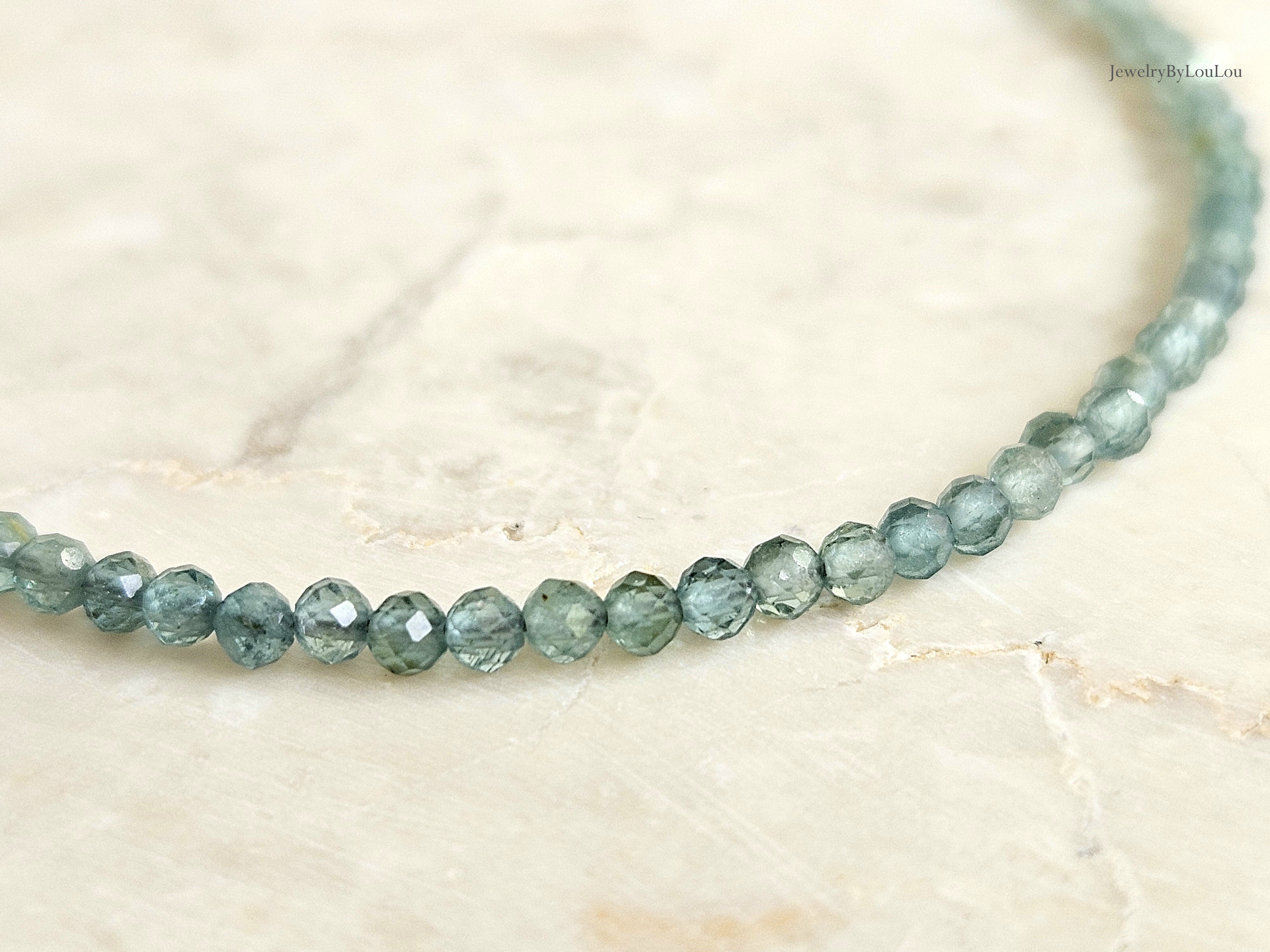 Indicoliet blauwe Toermalijn armband     925 sterling zilver   -   14k goldfilled