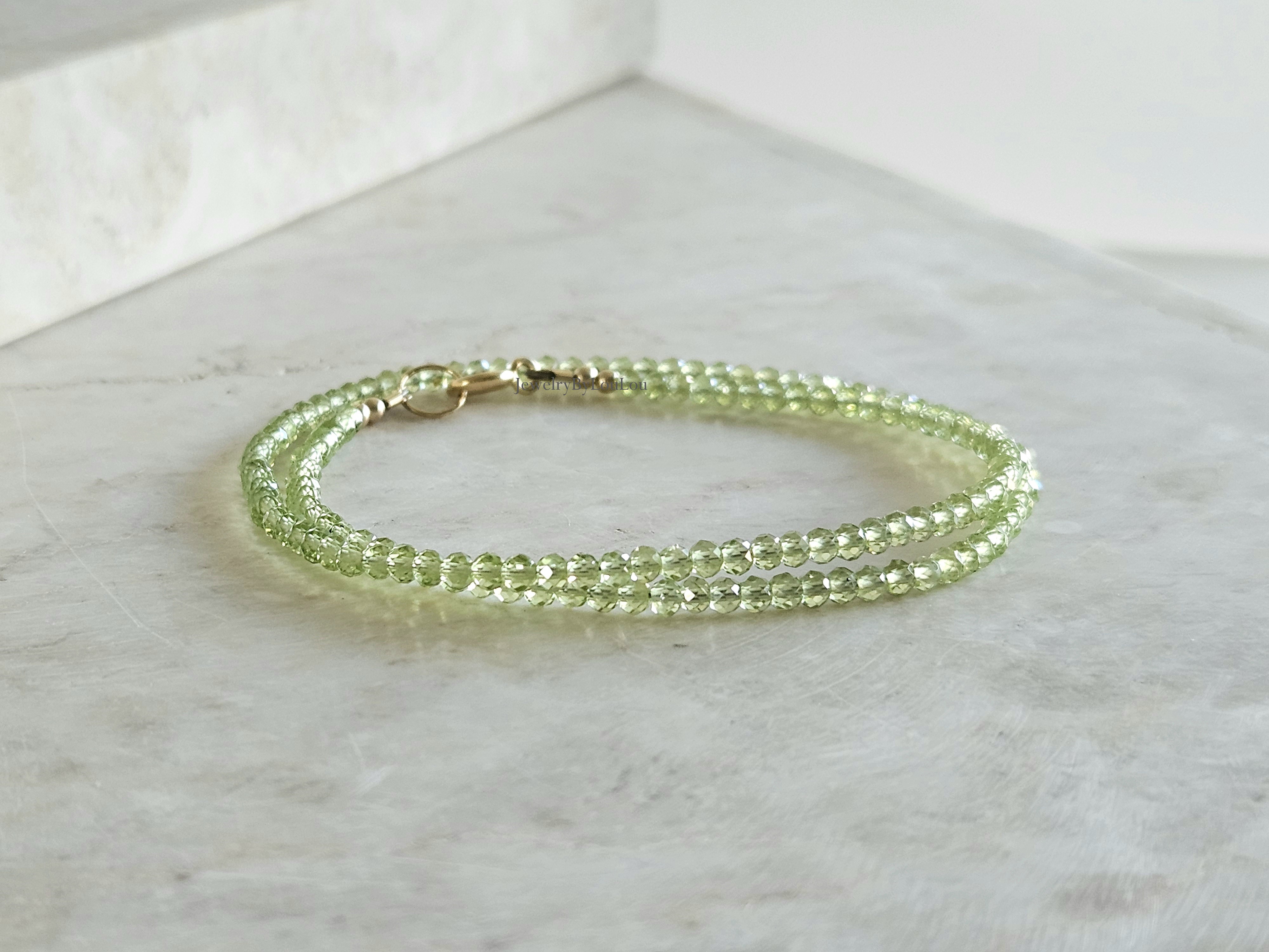 Peridoot kralen ketting facet geslepen, AAA kwaliteit , leverbaar 14k goldfilled - 925 sterling zilver