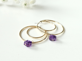 Amethist oorringen, 14k goldfilled