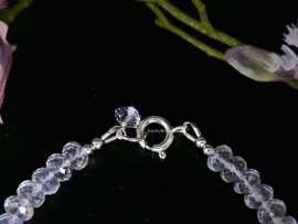 Rozenkwarts kralen armband, leverbaar 14k goldfilled - 925 sterling zilver