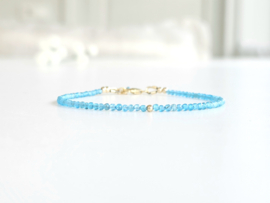 Neon Apatite gemstone beaded bracelet  14k goldfilled - 925 sterling silver
