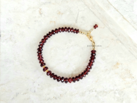 Mozambique AAA+ Granaat kralen armband  14k goldfilled - 925 sterling zilver