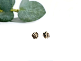 Rookkwarts studs oorbellen, leverbaar in 14k goldfilled & 925 sterling zilver