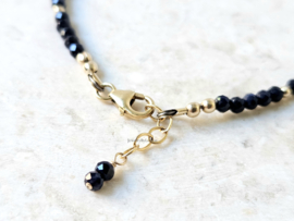 Sapphire bracelet dark blue, 14k goldfilled