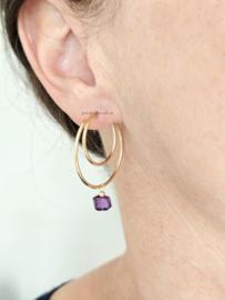 Amethist oorringen, 14k goldfilled