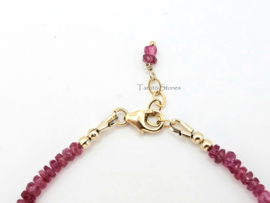 Roze spinel armband     925 sterling zilver   -   14k goldfilled