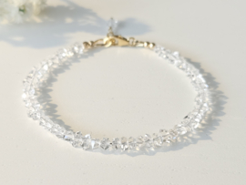 Herkimer diamant edelstenen kralen armband, leverbaar 14k goldfilled - 925 sterling zilver