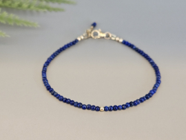 Lapis Lazuli  kralen armband, leverbaar 14k goldfilled - 925 sterling zilver