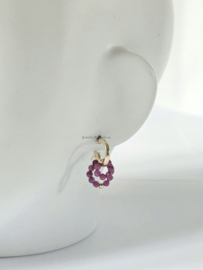 Robijn creolen oorringen  14k goldfilled - 925 sterling zilver