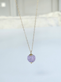 Fijn kettinkje met Amethist hanger - 14k goldfilled 925 sterling zilver