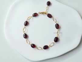 Mozambique garnet bracelet 14k gold-filled 925 sterling silver