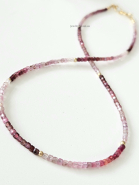 Spinel beaded necklace, 14k goldfilled - 925 sterling silver