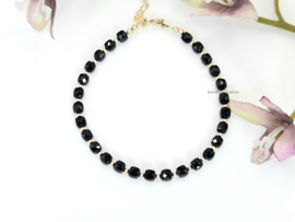 Black onyx bead bracelet, available in 14k gold filled - 925 sterling silver