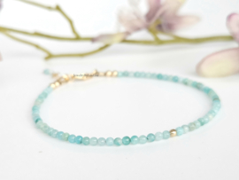 Amazonite beaded bracelet, 14k goldfilled - 925 sterling silver