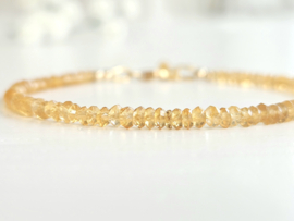Citrine gemstone beaded bracelet, available 14k goldfilled - 925 sterling silver