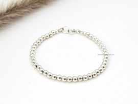925 sterling silver beaded bracelet 4mm