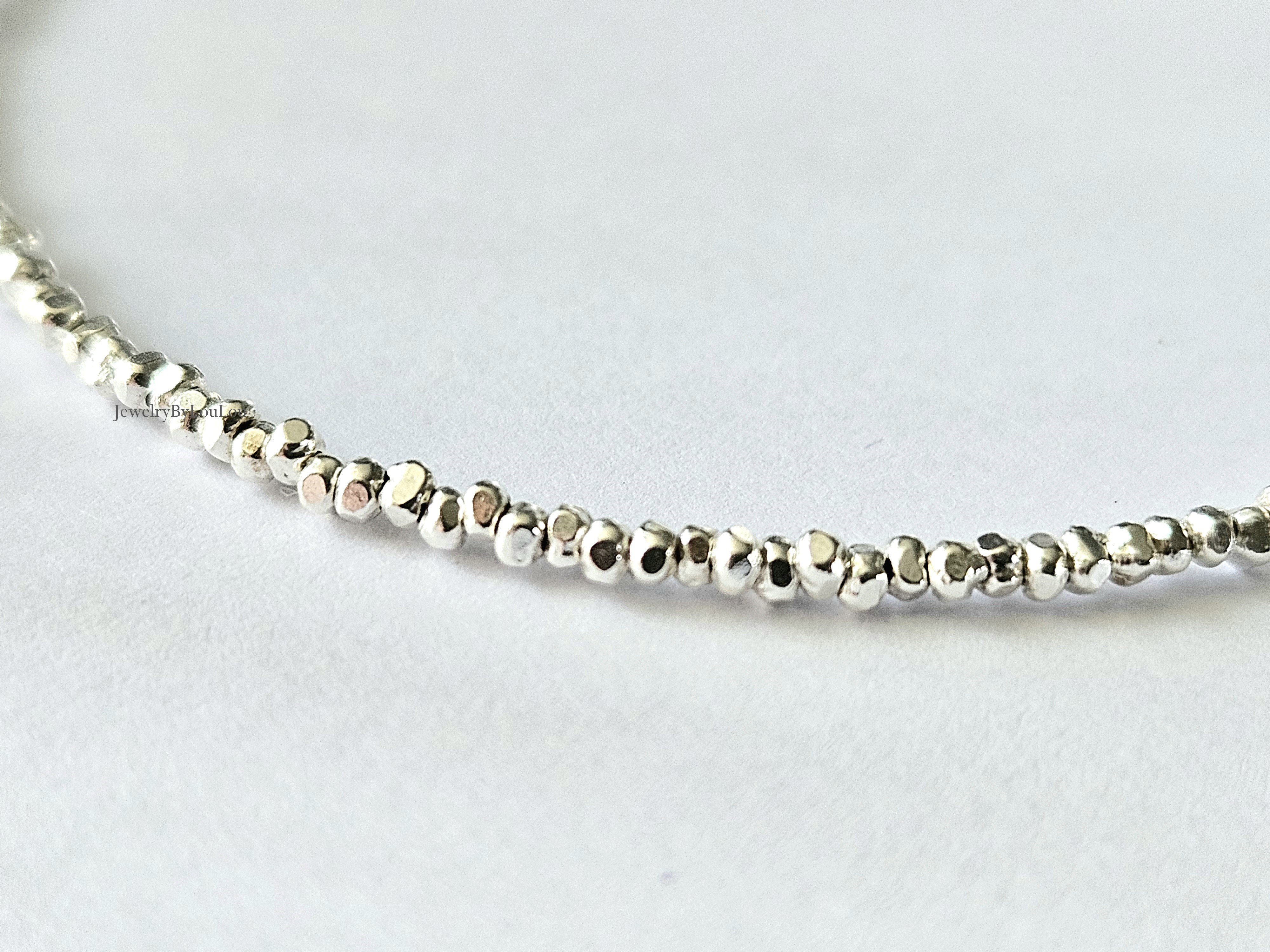 925 sterling zilveren Hill Tribe kralen armband, leverbaar met sluiting - elstiek