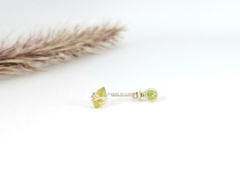 Peridot stud earrings  14k goldfilled & 925 sterling silver