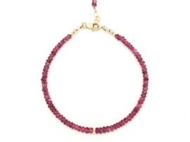 Roze spinel armband     925 sterling zilver   -   14k goldfilled